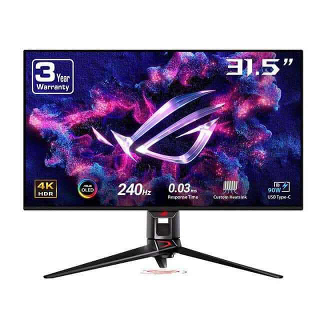 Asus ROG Swift PG32UCDM 32-Inch 4K QD-OLED 240Hz 0.03ms (GtG) Gaming Monitor - Black | 90LM09T0-B01370