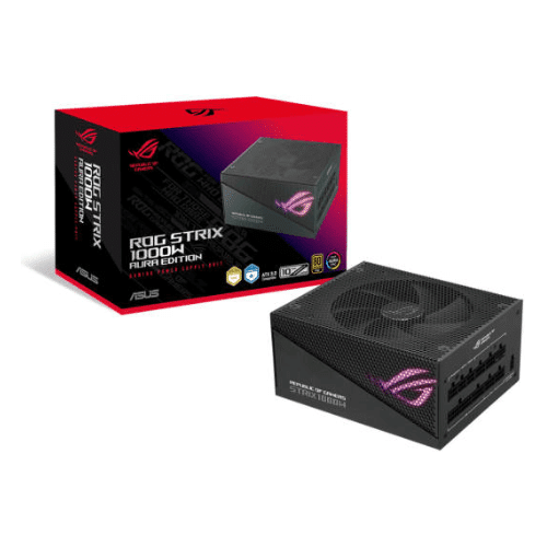 Asus ROG STRIX 1000W Aura Edition ATX Power Supply Unit, 80 PLUS Gold Certifications, Full Modular, 135mm Axial-tech Fan, 0dB Technology, PCIe Gen 5.0, ARGB Lighting, Black | 90YE00P1-B0NA00