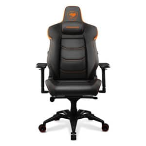 COUGAR ARMOR EVO 4-way Lumbar Support Gaming Chair, Breathable Premium PVC Leather, Full Steel Frame, 4D Adjustable Armrest, Class 4 Gas Lift Cylinder, Extra-Size Wheels, Black-Orange | 3MEVOORB.0001