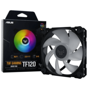 Asus Tuf Gaming TF120 ARGB Case Fan, Aura Sync Compatibility, 12cm Fan Diameter, 1900RPM Max Rotation Speed, 76 cfm Max Airflow, 29 dB Noise Level, Black Edition, Single Pack | 90DA0030-B09000