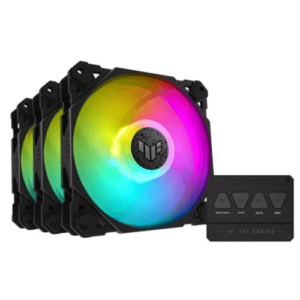 Asus Tuf Gaming TF120 ARGB Case Fan, Aura Sync Compatibility, 12cm Fan Diameter, 1900RPM Max Rotation Speed, 76 cfm Max Airflow, 29 dB Noise Level, Black Edition, Triple Pack | 90DA0030-B09030