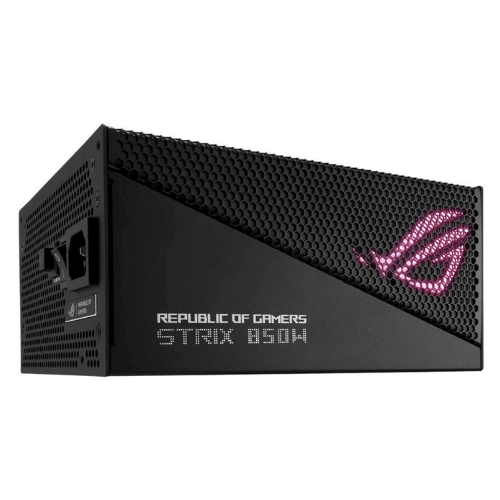 ROG STRIX 850W Aura Edition ATX Power Supply Unit, 80 PLUS Gold Certification, Full Modular, 135mm Axial-tech Fan, 0dB Technology, PCIe Gen 5.0, ARGB Lighting, Black | 90YE00P2-B0NA00