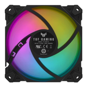 Asus Tuf Gaming TF120 ARGB Case Fan, Aura Sync Compatibility, 12cm Fan Diameter, 1900RPM Max Rotation Speed, 76 cfm Max Airflow, 29 dB Noise Level, Black Edition, Single Pack | 90DA0030-B09000