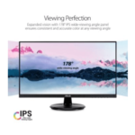 Asus VA24DQ 23.8'' FHD IPS Eye Care Monitor, 75Hz Refresh Rate, 5ms Response Time, Adaptive-Sync/FreeSync, Low Blue Light, Flicker Free, Wall Mountable, HDMI, Displayport | 90LM054P-B01370