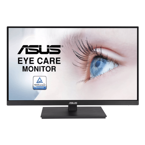 ASUS VA27EQSB 27" FHD IPS Eye Care Monitor, Frameless Design, 75Hz Refresh Rate, 5ms Response Time, Adaptive-Sync, 2x 2W Speakers, Low Blue Light, Flicker Free, 2x USB 3.2 Gen 1, Black | VA27EQSB