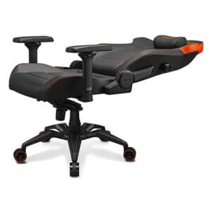 COUGAR ARMOR EVO 4-way Lumbar Support Gaming Chair, Breathable Premium PVC Leather, Full Steel Frame, 4D Adjustable Armrest, Class 4 Gas Lift Cylinder, Extra-Size Wheels, Black-Orange | 3MEVOORB.0001