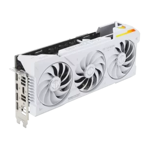 ASUS TUF Gaming GeForce RTX™ 4070 Ti SUPER BTF White OC Edition 16GB GDDR6X with DLSS3, innovative Graphics Card High-Power (GC-HPWR) Gold Finger, and enhanced durability.