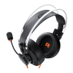 Cougar VM410 Tournament Edition Wired Gaming Headphones, 53mm Graphene Diaphragm Drivers, 9.7mm Noise Cancellation Mic, 4 Pole to 3 Pole Adapter, Crosswalk Reduction, Black/Orange | CG-HS-VM410-TRNMNT