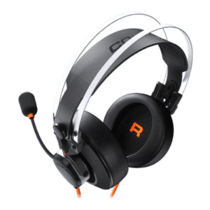 Cougar VM410 Tournament Edition Wired Gaming Headphones, 53mm Graphene Diaphragm Drivers, 9.7mm Noise Cancellation Mic, 4 Pole to 3 Pole Adapter, Crosswalk Reduction, Black/Orange | CG-HS-VM410-TRNMNT