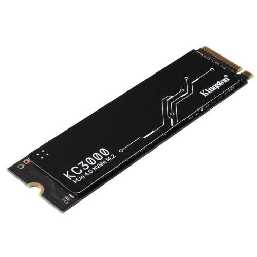 Kingston KC3000 PCIe 4.0 NVMe M.2 Internal SSD, 512GB Capacity, 7,000MB/s Sequential Read & 3,900MB/s Sequential Write Speed, 400TBW, 3D TLC NAND Technology, Single-Sided, Black | SKC3000S/512G