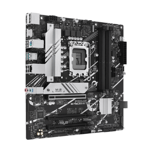 ASUS PRIME B760M-A D4-CSM LGA1700 mATX Motherboard, Intel B760 Chipset, 4x DDR4 Slots, 128GB MX Memory, USB 3.2 Gen2, Front Type-C, M.2 SATA, PCIe x16, HDMI/DP, ARGB Headers | 90MB1D00-M0EAYC