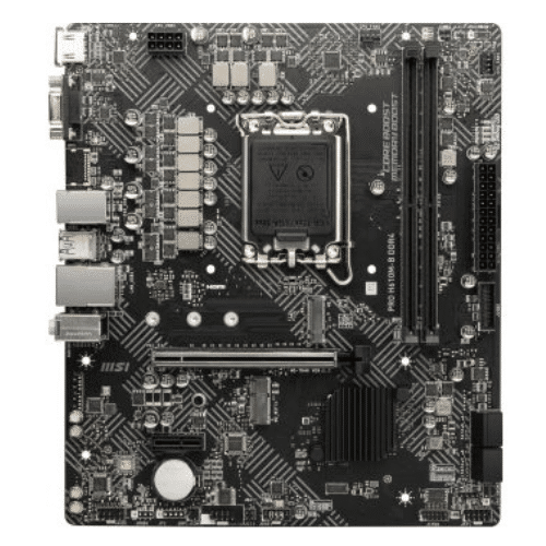 MSI Pro H610M-B DDR4 Micro-ATX Motherboard, Socket LGA 1700, H610 Chipset, 1x Intel I219V Gigabit LAN Controller, 2 DIMM Slots, 1 M.2 Slot, PCI-E X16, SATA III, HDMI, VGA | 911-7D46-004/911-7D46-022