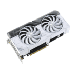 ASUS Dual GeForce RTX™ 4070 SUPER EVO White OC Edition 12GB GDDR6X with two powerful Axial-tech fans and a 2.5-slot design for broad compatibility