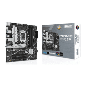 ASUS PRIME B760M-A D4-CSM LGA1700 mATX Motherboard, Intel B760 Chipset, 4x DDR4 Slots, 128GB MX Memory, USB 3.2 Gen2, Front Type-C, M.2 SATA, PCIe x16, HDMI/DP, ARGB Headers | 90MB1D00-M0EAYC