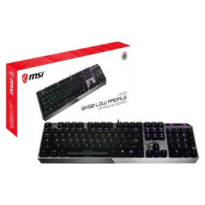 MSI Vigor GK50 Low Profile Gaming Keyboard, Backlit RGB LED, Kailh Low Profile Mechanical Switches, English Keyboard, Aluminum | S11-04US254-GA7 / S11-04AR213-GA7