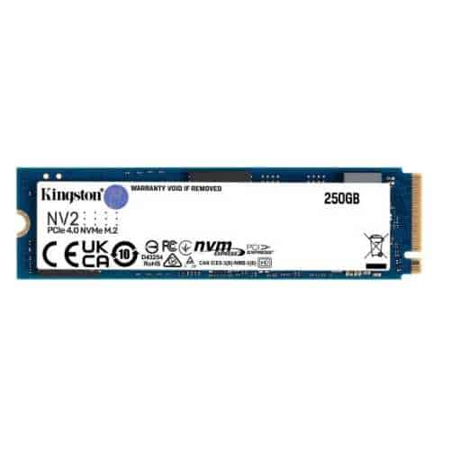 Kingston NV2 250GB M.2 2280 NVMe Internal SSD, Up to 3000MB/s Read / 1300MB/s Write Speed, Gen 4x4 NVMe PCIe Performance, 2.17G Vibration Operating | SNV2S/250G