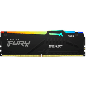 Kingston Fury Beast 32GB (2x16 GB Kit) DDR5 Desktop Memory, 5200MT/s, CL40 DIMM Cas Latency, Intel XMP 3.0, Infrared Sync Technology, Overclocking Stability, Black | KF552C40BBAK2-32