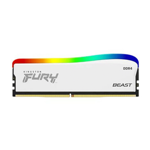 Kingston Fury Beast 16GB (2x8) 3600mhz DDR4 RGB RAM - White | KF436C17BWAK2/16