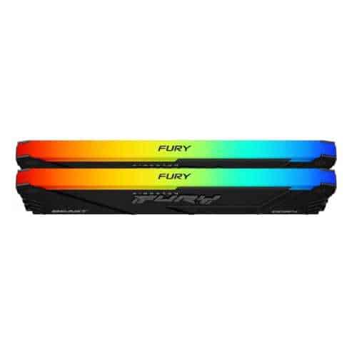 Kingston Fury Beast RGB 64GB (2x 32GB) DDR4 Desktop Memory Kit, 3200MT/s Memory Speed, CL16 CAS Latency, 288-Pin, Intel XMP 2.0, Black | KF432C16BB2AK2/64