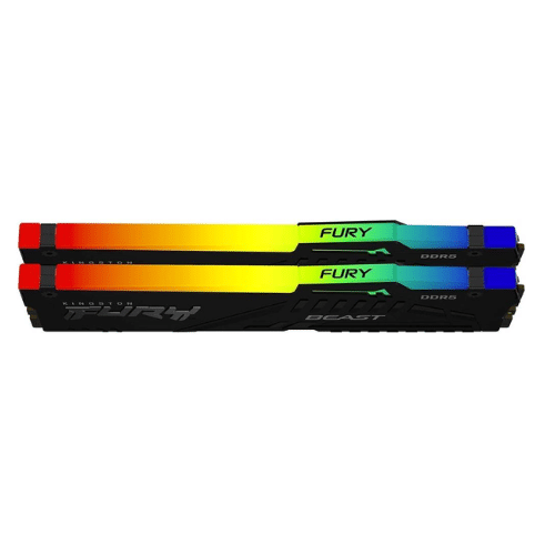 Kingston Fury Beast RGB 32GB (2x16GB) DDR5 Desktop Memory, 5600MT/s Memory Speed, CL36 CAS Latency, Intel XMP 3.0, 1.25 Voltage, 288-Pin, AMD Expo, Dual Channel DIMM Kit | KF556C36BBEAK2-32