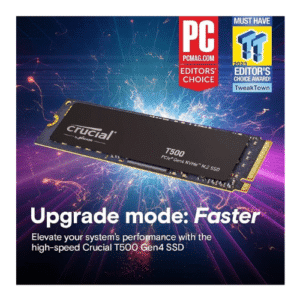 Crucial T500 2TB PCIe Gen4 NVMe M.2 Internal SSD, Up to 7400MB/s Read & 7000MB/s Write Speed, 1.5 Million Hrs MTBF, 3D NAND TLC, 1200 TB Endurance, Compatible with Laptop & Desktops | CT2000T500SSD8