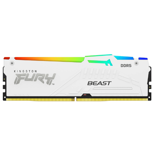 Kingston FURY Beast White RGB XMP 32GB 5200MT/s DDR5 CL40 DIMM Desktop Gaming Memory Kit of 2 - KF552C40BWAK2-32