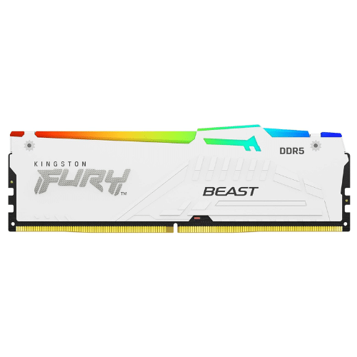 Kingston FURY Beast White RGB XMP 32GB 5600MT/s DDR5 CL40 DIMM Desktop Gaming Memory Kit of 2 - KF556C40BWAK2-32