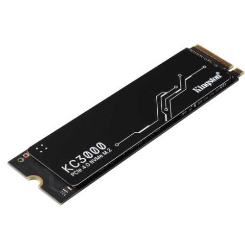 Kingston KC3000 PCIe 4.0 NVMe M.2 Internal SSD, 1TB Capacity, 7,000MB/s Sequential Read & 6,000MB/s Sequential Write Speed, 800TBW, 3D TLC NAND Technology, Single-Sided, Black | SKC3000S/1024G