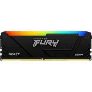 Kington Fury Beast RGB 16GB DDR4 Single Desktop Memory, 3200MT/s Memory Speed, CL16 CAS Latency, 288-Pin Kit, AMD Ryzen Ready, Intel XMP Certified, Black | KF432C16BB2A/16