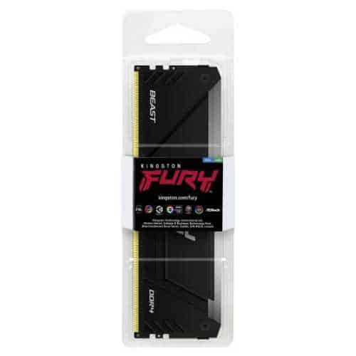 Kington Fury Beast RGB 16GB DDR4 Single Desktop Memory, 3200MT/s Memory Speed, CL16 CAS Latency, 288-Pin Kit, AMD Ryzen Ready, Intel XMP Certified, Black | KF432C16BB2A/16