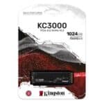 Kingston KC3000 PCIe 4.0 NVMe M.2 Internal SSD, 1TB Capacity, 7,000MB/s Sequential Read & 6,000MB/s Sequential Write Speed, 800TBW, 3D TLC NAND Technology, Single-Sided, Black | SKC3000S/1024G