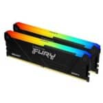 Kington Fury Beast RGB 16GB ( 2x 8GB ) DDR4 Desktop Memory Kit 3200MT/s Memory Speed CL16 CAS Latency 288-Pin Kit AMD Ryzen Ready Intel XMP Certified Black KF432C16BB2AK2/16