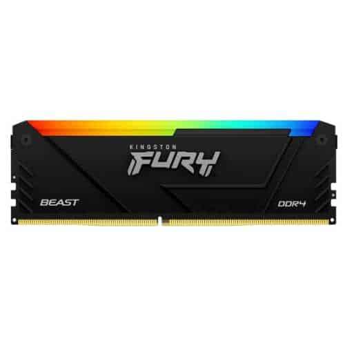 Kington Fury Beast RGB 32GB DDR4 Single Desktop Memory, 3600MT/s Memory Speed, CL18 CAS Latency, 288-Pin Kit, AMD Ryzen Ready, Intel XMP Certified, Black | KF436C18BB2A/32