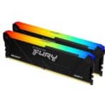 Kingston Fury Beast RGB 64GB (2x 32GB) DDR4 Desktop Memory Kit, 3200MT/s Memory Speed, CL16 CAS Latency, 288-Pin, Intel XMP 2.0, Black | KF432C16BB2AK2/64