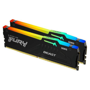 Kingston Fury Beast 64GB (2×32 GB Kit) DDR5 Desktop Memory, 5200MT/s, CL40 DIMM Cas Latency, Intel XMP 3.0, Infrared Sync Technology, Overclocking Stability, Black | KF552C40BBAK2-64