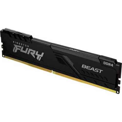 Kingston Fury Beast 16GB DDR4 3200Mhz Desktop Memory, Non-ECC, CL16 CAS Latency, 288 Pin, DIMM Module Type, Black | KF432C16BB/16