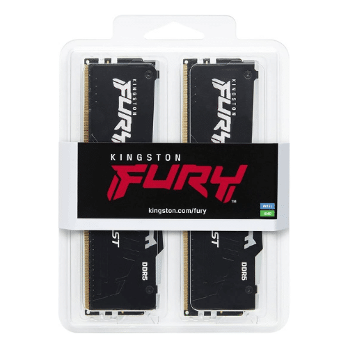 Kingston Fury Beast 32GB (2x16 GB Kit) DDR5 Desktop Memory, 5200MT/s, CL40 DIMM Cas Latency, Intel XMP 3.0, Infrared Sync Technology, Overclocking Stability, Black | KF552C40BBAK2-32