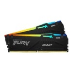 Kingston Fury Beast RGB 32GB (2x16GB) DDR5 Desktop Memory, 5600MT/s Memory Speed, CL36 CAS Latency, Intel XMP 3.0, 1.25 Voltage, 288-Pin, AMD Expo, Dual Channel DIMM Kit | KF556C36BBEAK2-32