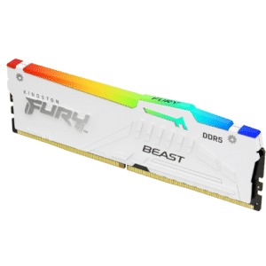 Kingston FURY Beast White RGB XMP 32GB 5200MT/s DDR5 CL40 DIMM Desktop Gaming Memory Kit of 2 – KF552C40BWAK2-32