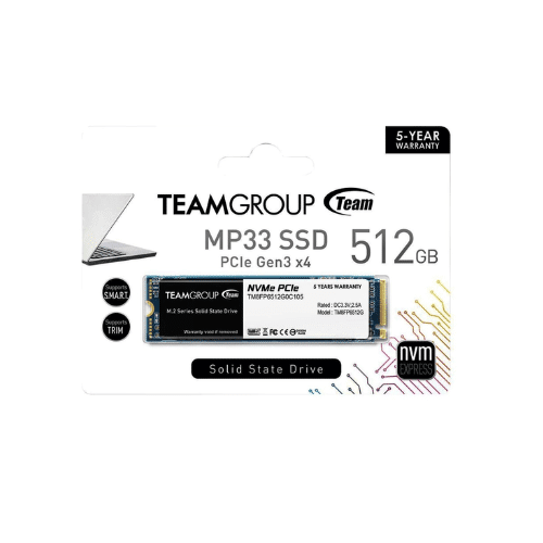 Team Group MP33 M.2 2280 512GB PCIe 3.0 x4 with NVMe 1.3 3D NAND Internal Solid State Drive (SSD) | TM8FP6512G0C101