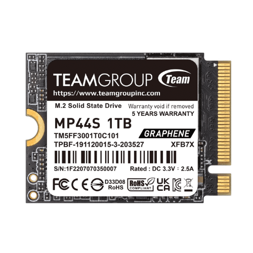 TEAMGROUP MP44S High Performance SSD 1TB SLC Cache Gen 4x4 M.2 2230 PCIe 4.0 NVMe, Compatible with Steam Deck, ASUS ROG Ally, Mini PCs (R/W Speed up to 5,000/3,500MB/s) TM5FF3001T0C101