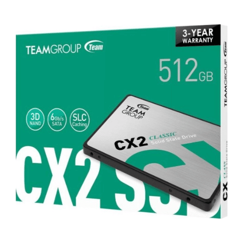 Team Group CX2 2.5" 256GB SATA III 3D NAND Internal SSD, Read/Write Up to 520/430 MB/s, SATA III 6Gb/s, DC +5 Voltage, 1,000000Hr MTBF, 200TB Written Terrabyte | T253X6256G0C101