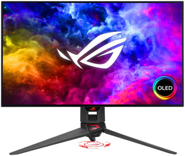 ASUS ROG Swift OLED PG27AQDM Gaming Monitor, 27" QHD 240Hz OLED Display, 0.03ms Response Time, 10 bit Colors, FreeSync Premium & G-SYNC , 2xHDMI V2, 1x DP 1.4, 2x USB 3.2 Gen 1 | 90LM08Q0-B01A70