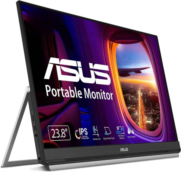 ASUS ZenScreen MB249C 24" FHD IPS Portable Monitor, 75Hz Refresh Rate & 5ms (GtG), Anti-glare, AMD FreeSync, 2x 1W Speakers, 16.7M Colors, USB-C / HDMI, Black | 90LM0865-B01170