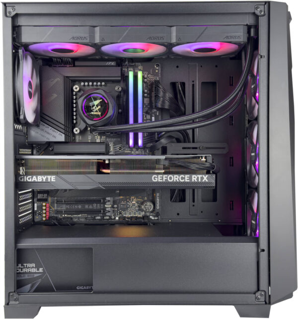 Gigabyte Gladiator Gaming PC - Intel Core i7-14700KF 20 Cores 28 Threads, NVIDIA RTX 4060 Ti 8GB, 32GB DDR5 RAM 6000MHz, 1TB SSD Gen 4, 650W PSU, 360mm Liquid Cooler, Wi-Fi + BT - Image 4