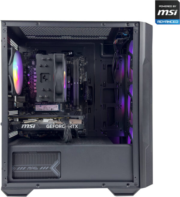 MSI Advanced Gaming PC - AMD Ryzen 7 8700F 8 Cores 16 Threads, NVIDIA RTX 4060 8GB, 32GB DDR5 RAM 6000MHz, 1TB SSD Gen 4, 650W 80 PLUS PSU, 120mm Tower Cooler, Wi-Fi + BT - Image 4