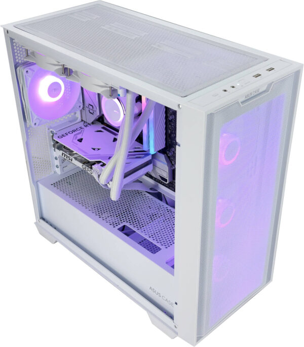 Snowstorm Gaming PC - Intel Core i7-12700K 12 Cores 20 Threads, NVIDIA RTX 4060 8GB, 16GB DDR5 RAM 5600MHz, 1TB SSD Gen 4, 650W 80 PLUS PSU, 240mm Liquid CPU Cooler, Wi-Fi + BT - Image 3