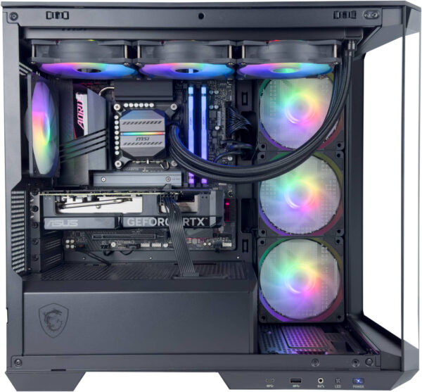 Cyber Gaming PC - Intel Core i7-14700K 20 Cores 28 Threads, NVIDIA RTX 4060 TI 8GB, 16GB DDR5 RAM 5600MHz, 1TB SSD Gen 4, 650W 80 PLUS PSU, 360mm Liquid Cooler - Image 4