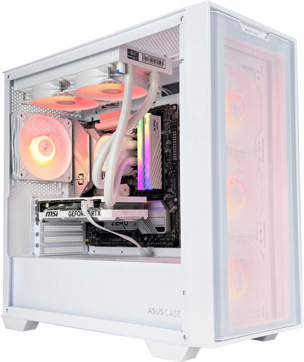 Snowstorm Gaming PC - Intel Core i7-12700K 12 Cores 20 Threads, NVIDIA RTX 4060 8GB, 16GB DDR5 RAM 5600MHz, 1TB SSD Gen 4, 650W 80 PLUS PSU, 240mm Liquid CPU Cooler, Wi-Fi + BT - Image 2