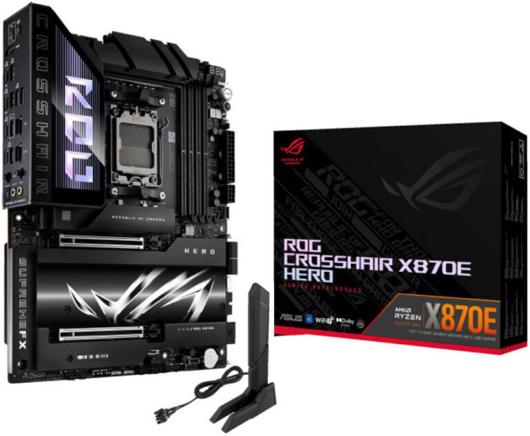 ASUS ROG CROSSHAIR X870E HERO Gaming Motherboard - AMD AM5 DDR5 192GB, WiFi 7, USB4, AI Overclocking | 90MB1IE0-M0EAY0